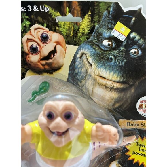 RARE 1990s Disney Dinosaurs Baby Sinclair Action Figure New In The Package - Picture 3 of 5